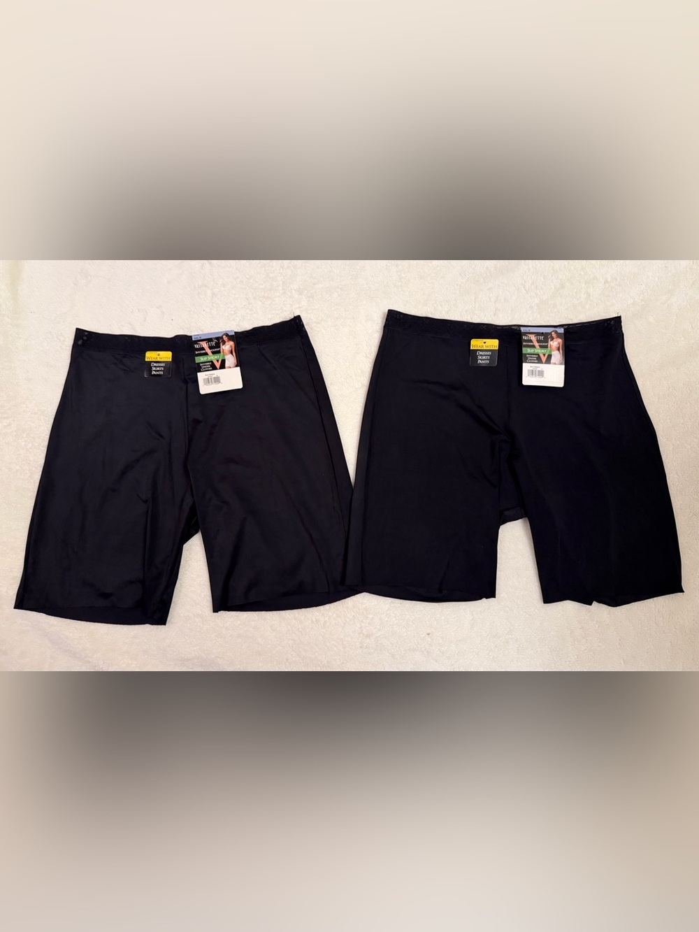 Lot of 2 Vassarette Invisibly Smooth Slip Shorts Black Sable 2XL XXL, NWT